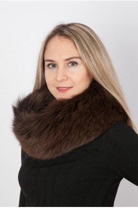 Brown fox fur neck warmer